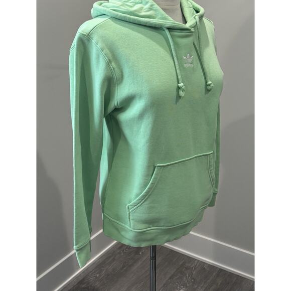 Adidas Women's XS Essential Fleece Mint Green Hoodie Sweatshirt Pullover - Picture 4 of 8